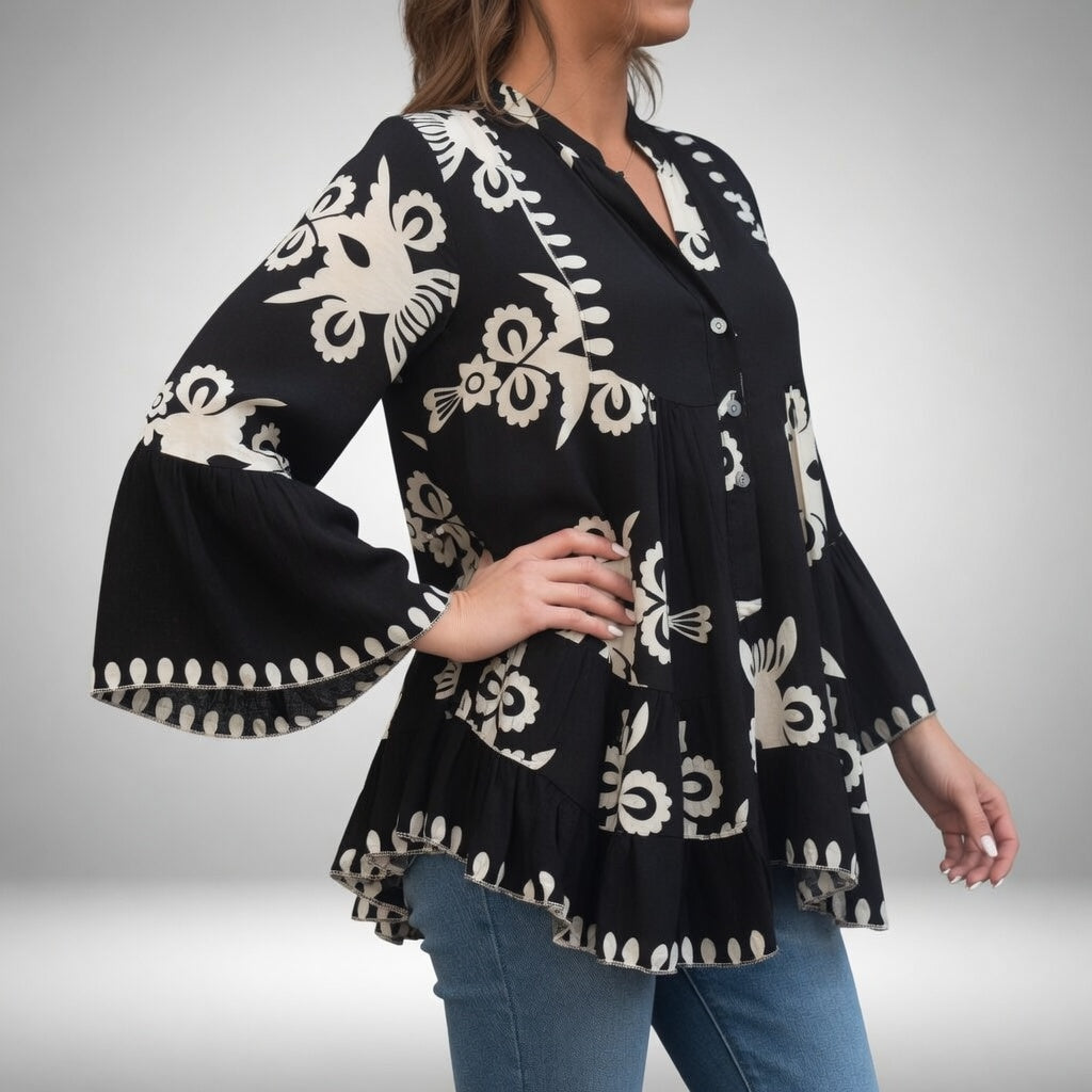 Théodeline™ – Blusa bordada bohemia, feminidad deslumbrante