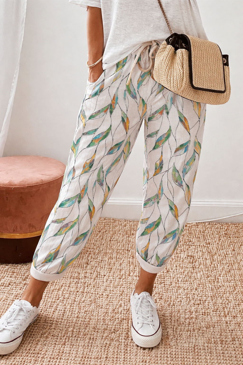 Maxine | Pantalones Relajados de Hoja Costera