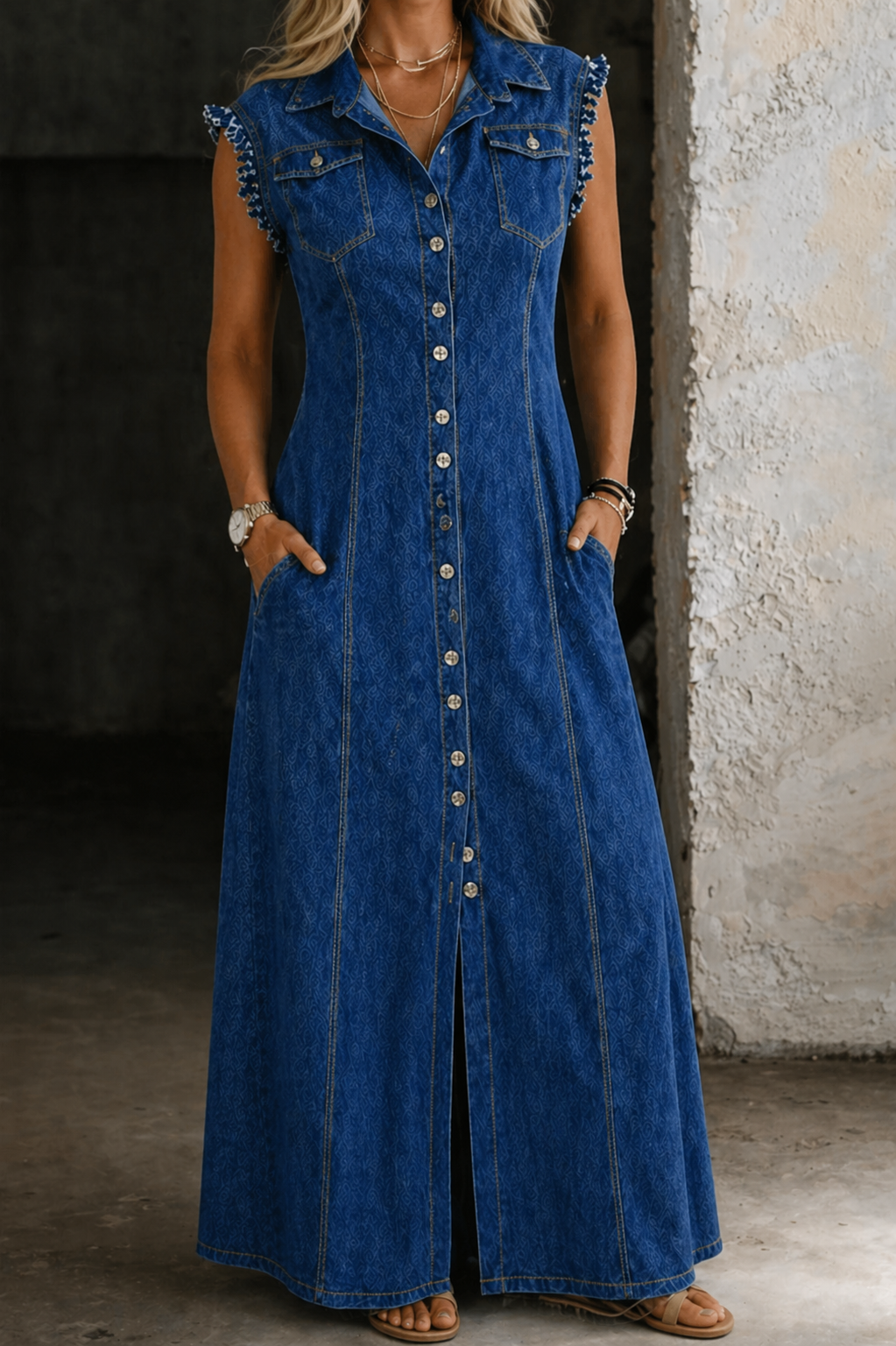 Liora | Vestido de Denim Talla Grande