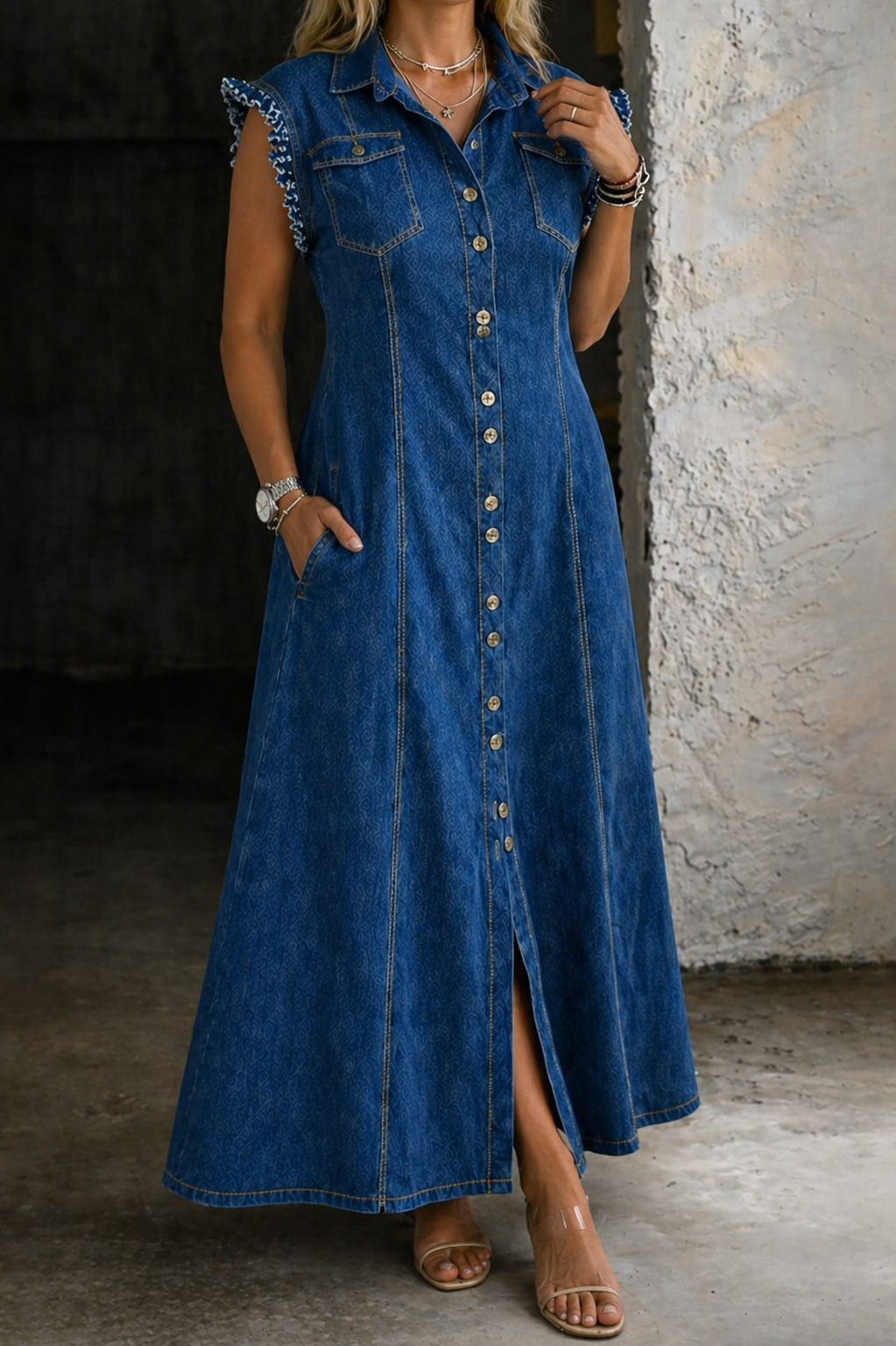 Liora | Vestido de Denim Talla Grande