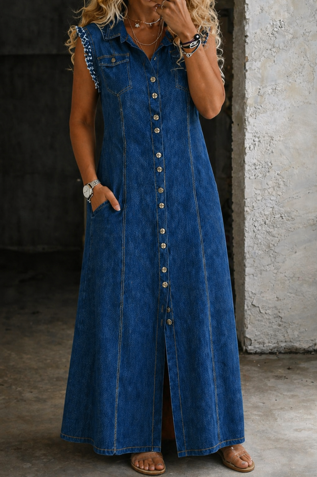 Liora | Vestido de Denim Talla Grande
