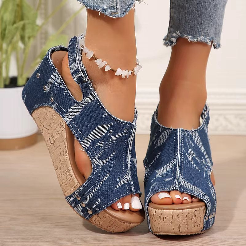 Deni | Sandalias de Cuña de Corcho