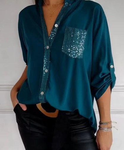 Marina™ — Top elegante con detalles brillantes