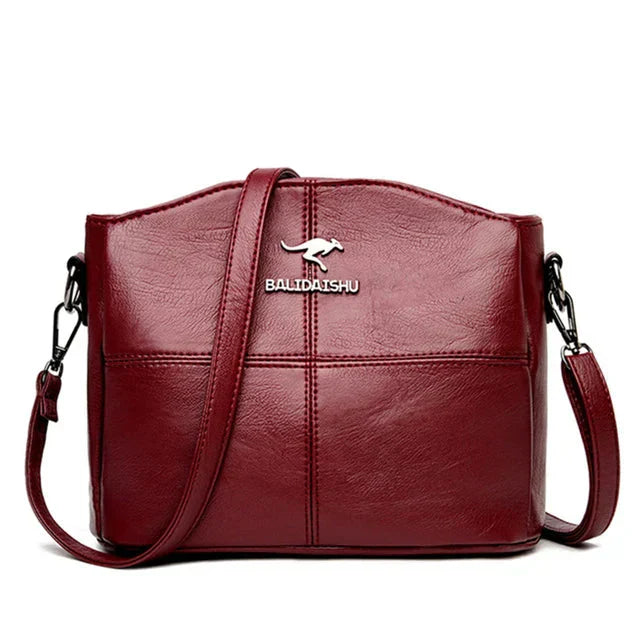 Elegante Bolsa Tote y Crossbody de Cuero Bordado para Mujeres