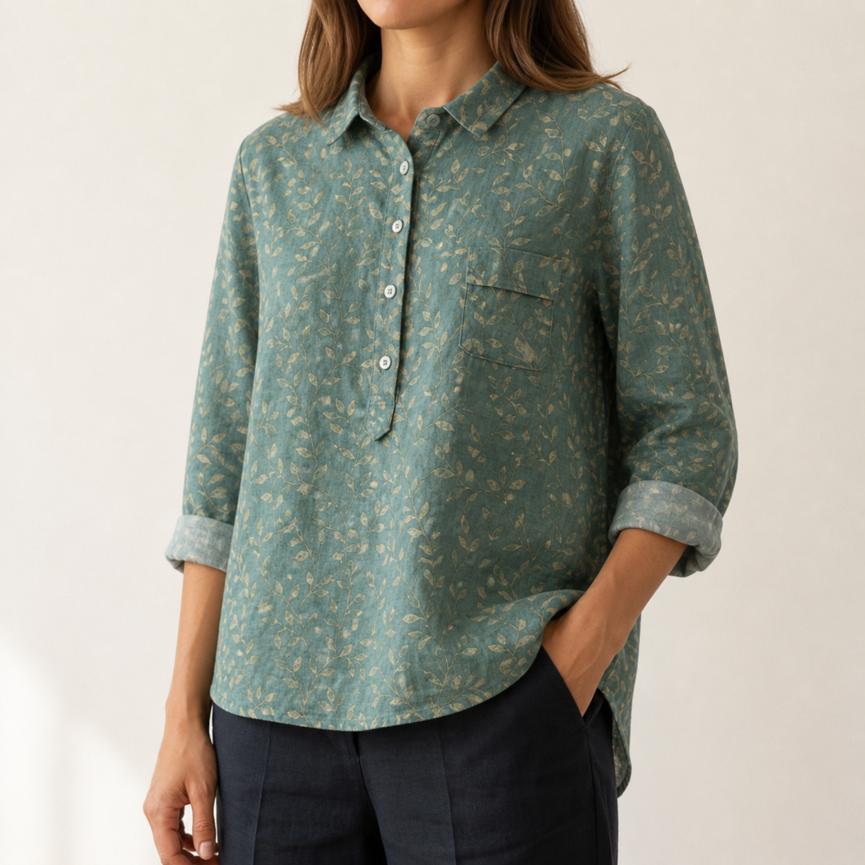 Seraphina™ | Blusa de Lino Atemporal con Estampado