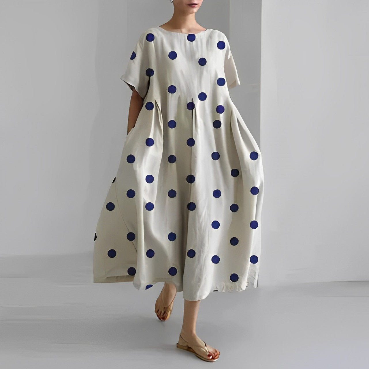 Daisy - Vestido Maxi Suelto de Gran Onda Retro