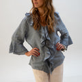 Apolline™ — Blusa fluida con cuello volante elegante