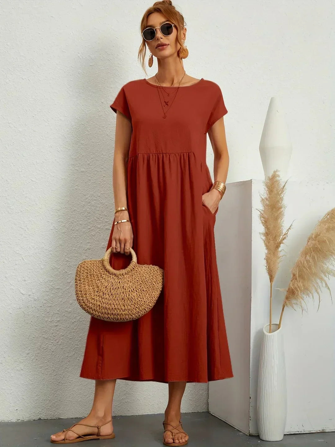 Maria™ | Vestido elegante con cuello redondo