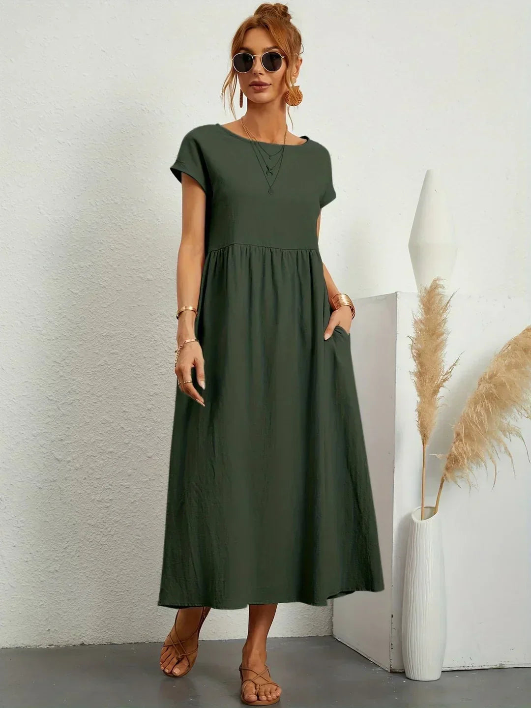 Maria™ | Vestido elegante con cuello redondo