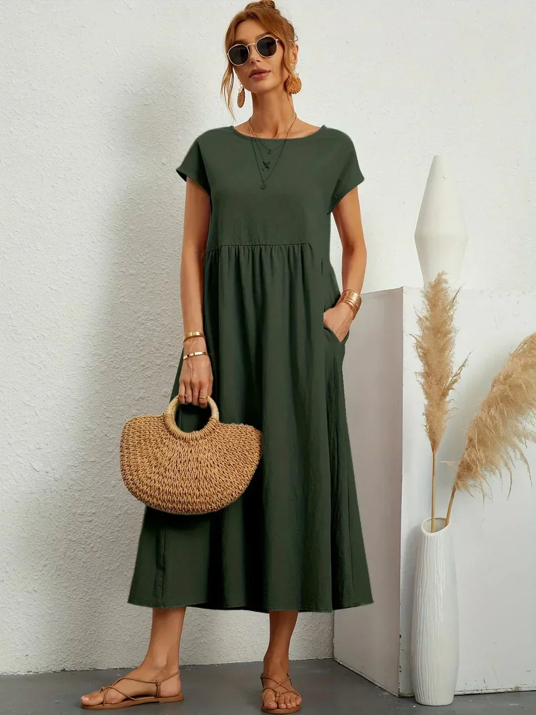 Maria™ | Vestido elegante con cuello redondo