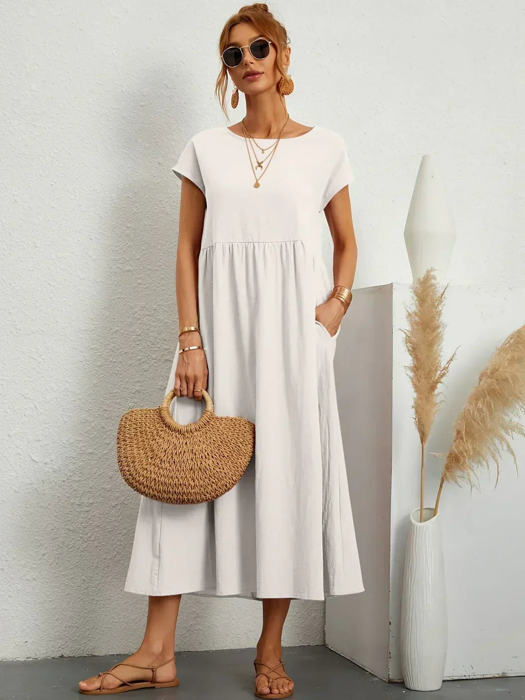 Maria™ | Vestido elegante con cuello redondo