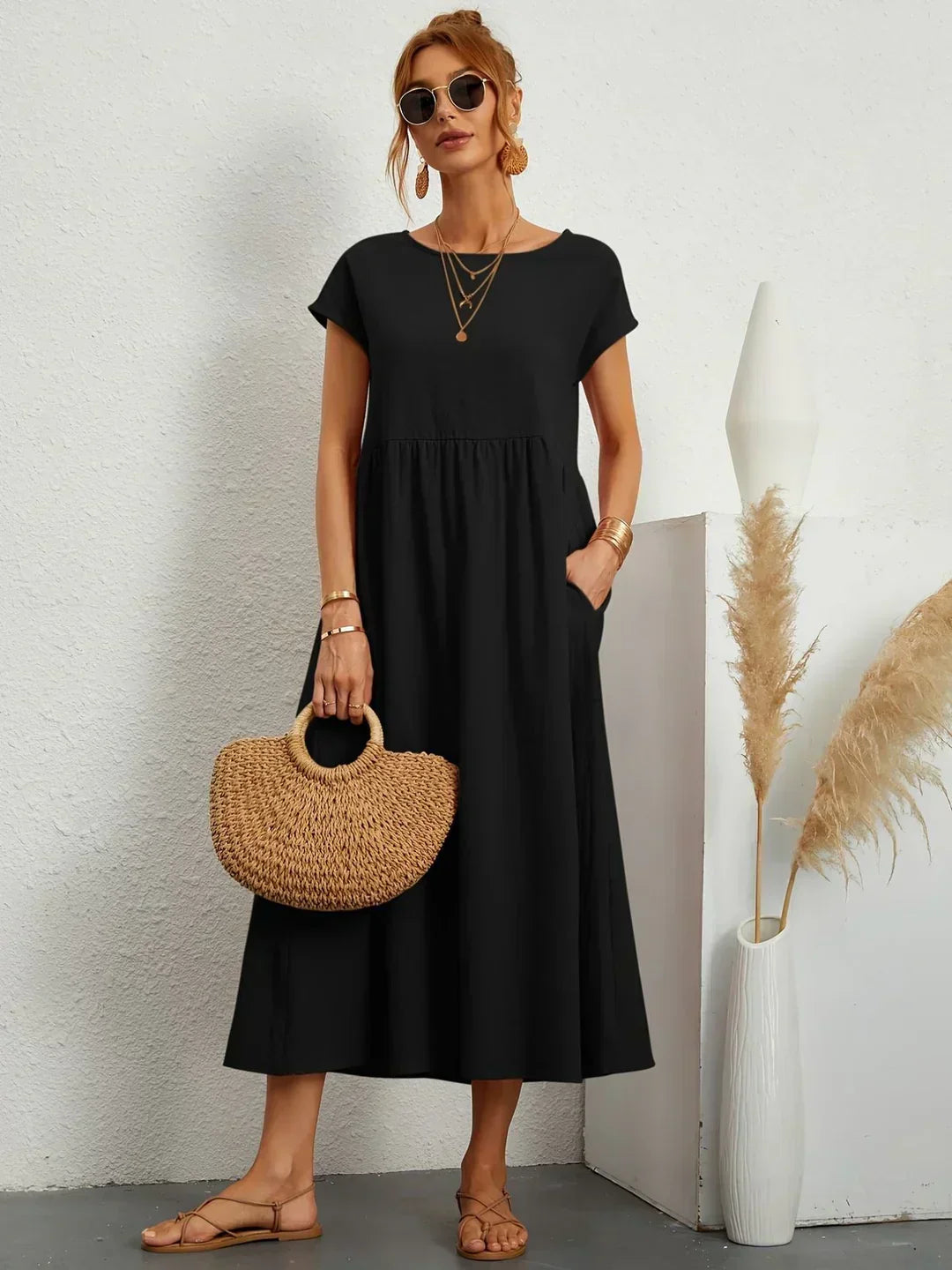 Maria™ | Vestido elegante con cuello redondo