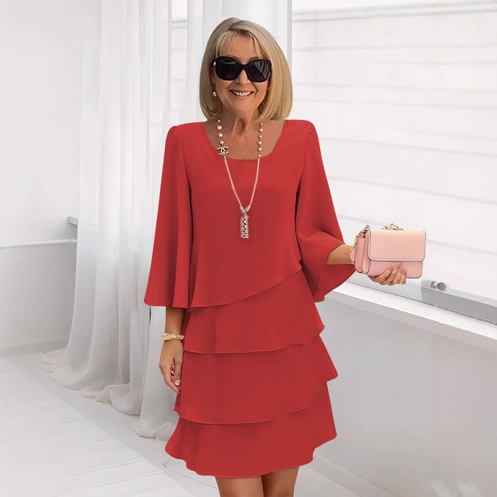Margaux – Vestido midi elegante con volantes