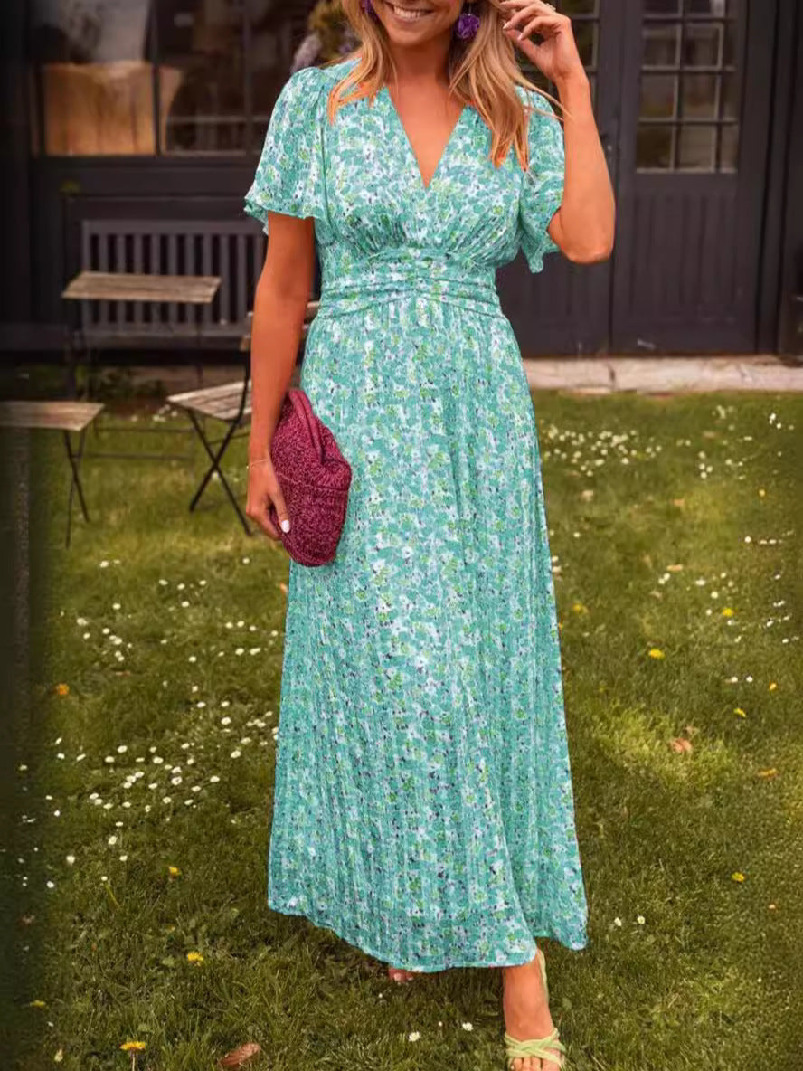 Élina – Vestido largo fluido con flores