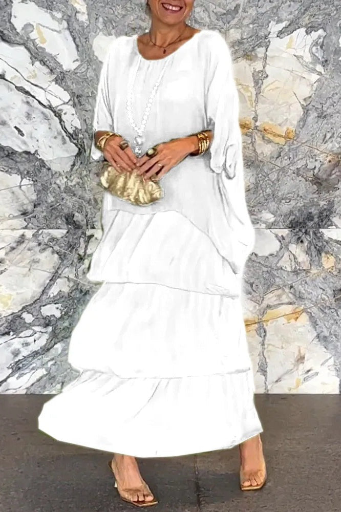 Vestido Capa Nora - Blanco