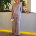 Martha - Conjunto cómodo con piernas anchas