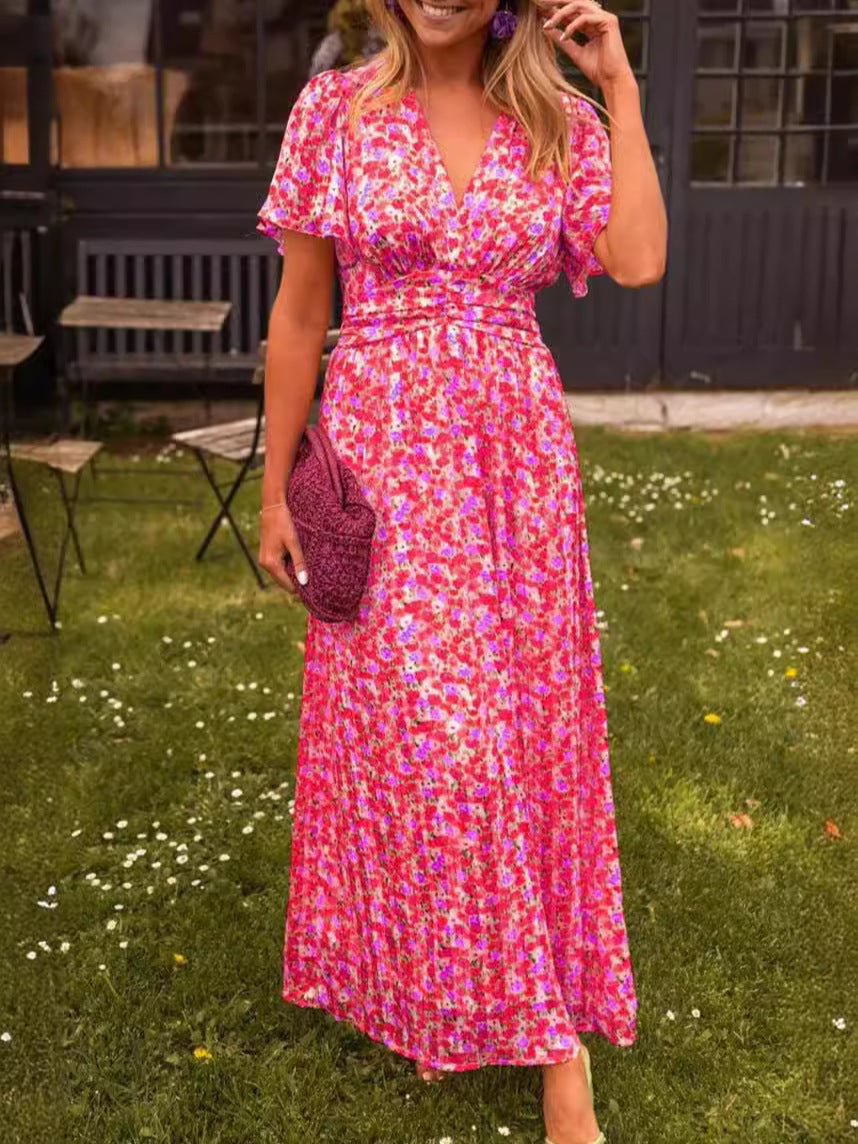 Élina – Vestido largo fluido con flores