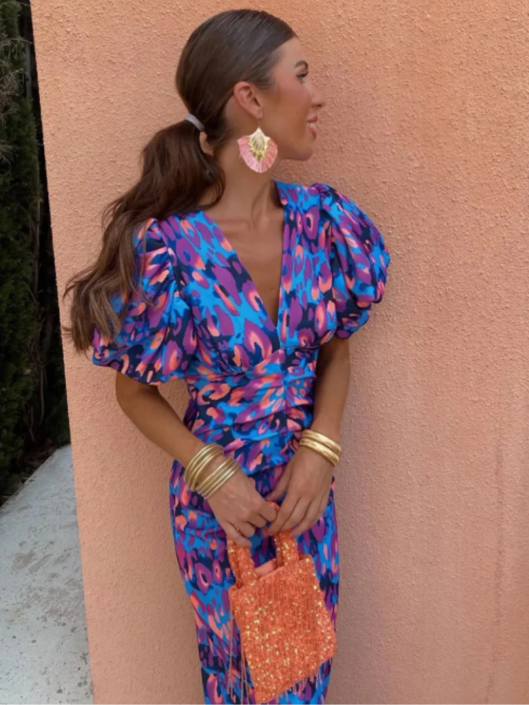 Amelia™ | Vestido Midi Plisado Vivo
