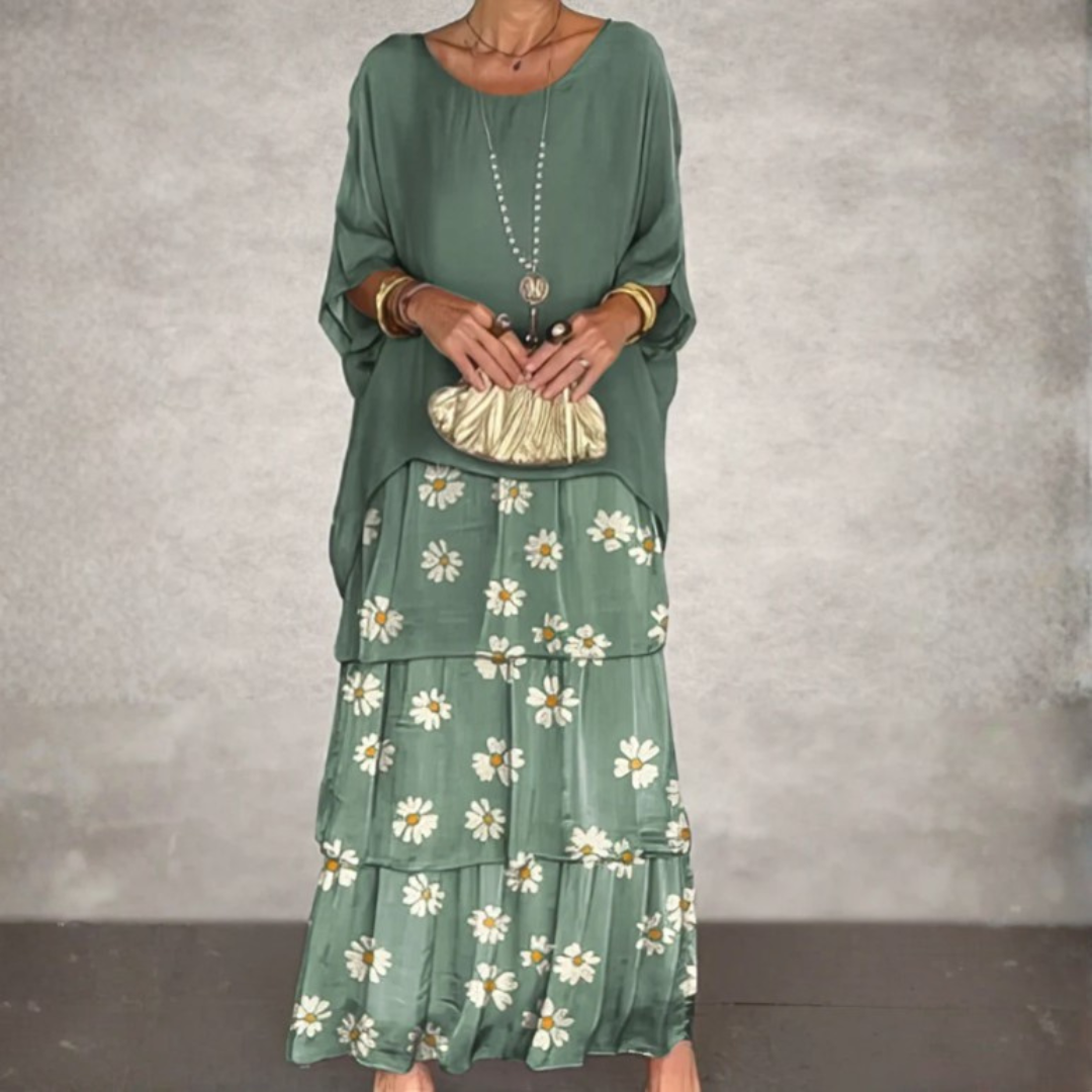 Lara – Vestido largo fluido elegante