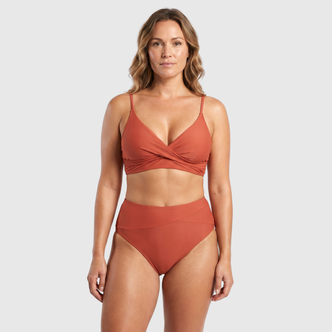 Jodi | Bikini de Cintura Alta con Escote en V Juguetón