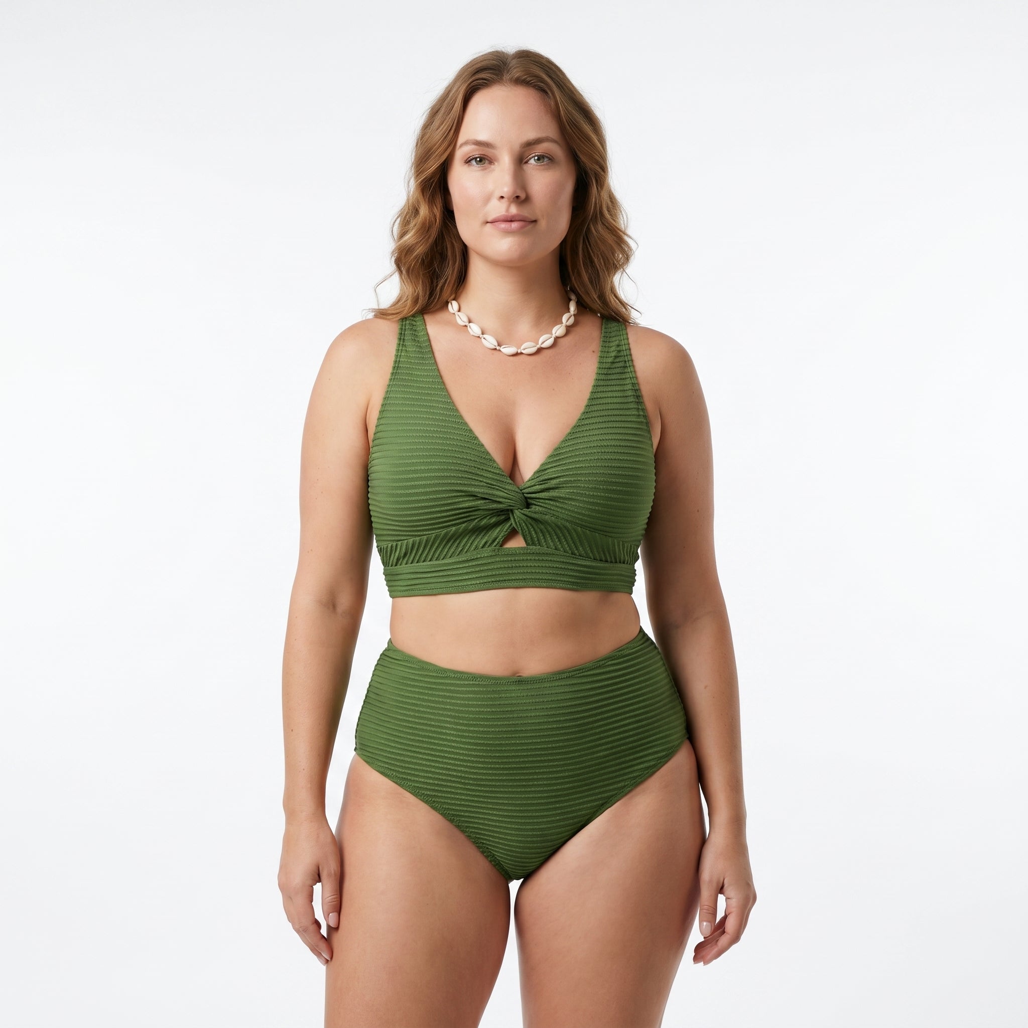 Melanie | Bikini Acanalado de Cintura Alta