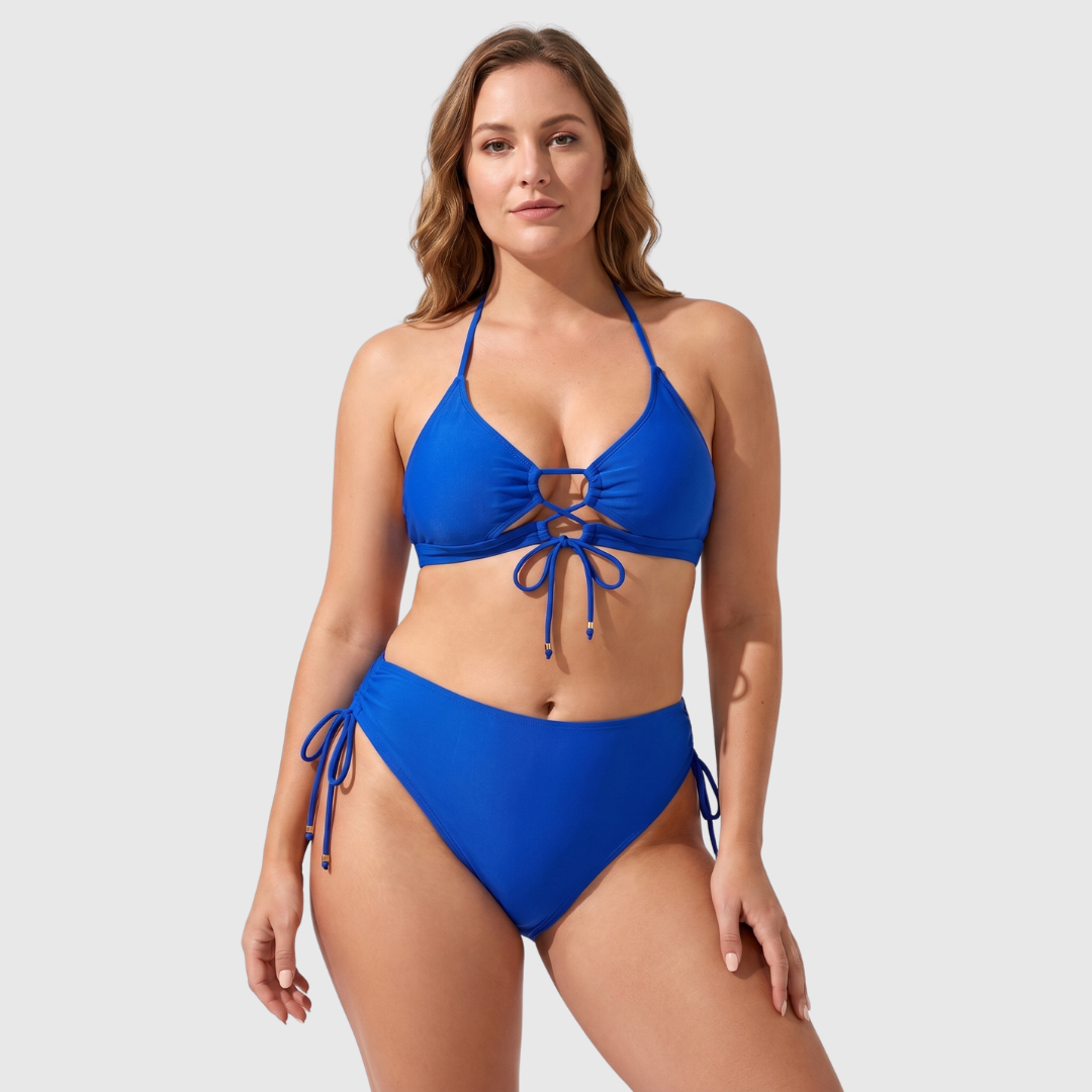 Nadia | Bikini Halter con Cierre de Cordón