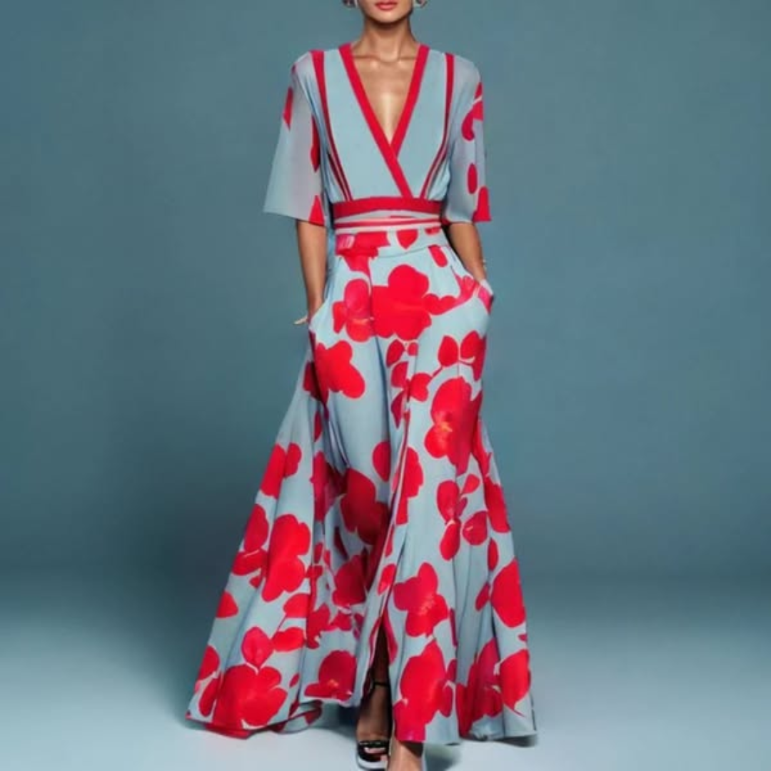 Michelle™ - Vestido Envolvente Floral Elegante