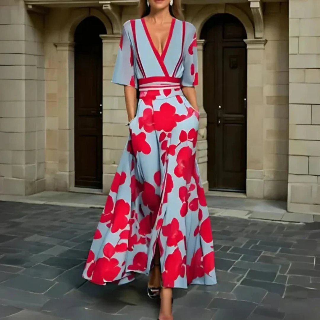 Michelle™ - Vestido Envolvente Floral Elegante