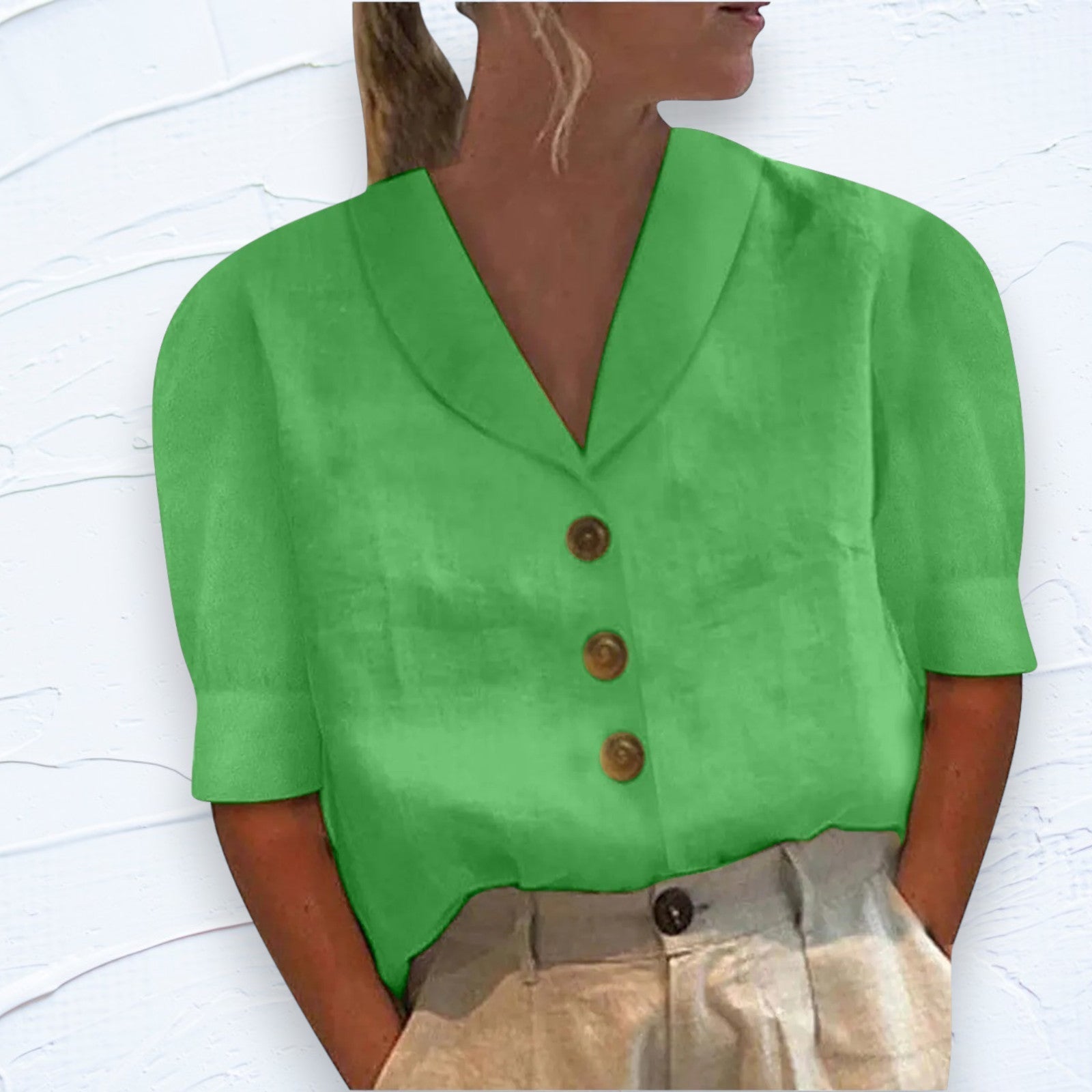 Blusa Retro-Chic con Frente Anudado
