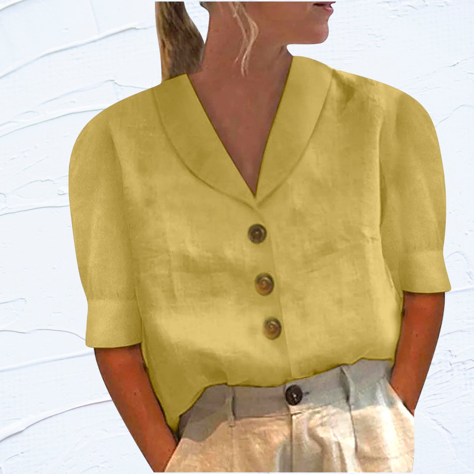 Blusa Retro-Chic con Frente Anudado