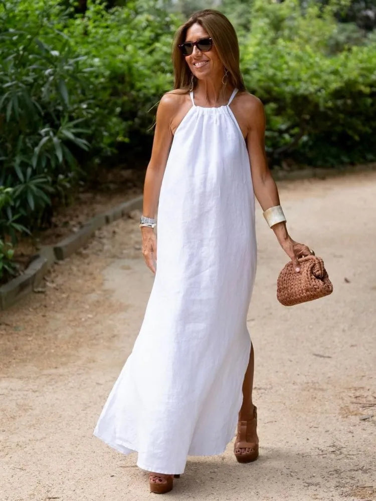 Gina™ - Vestido Largo con Cuello Halter