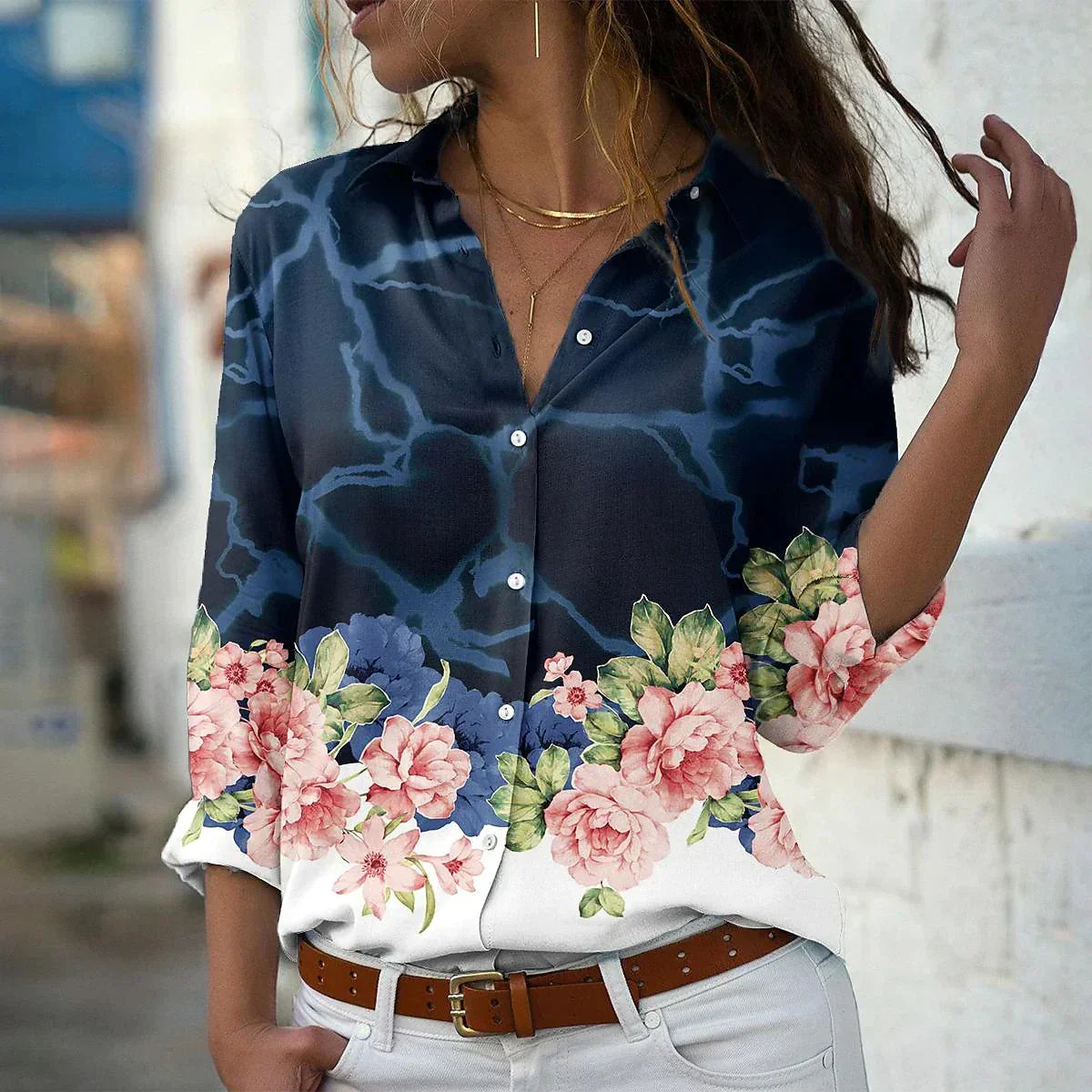 GEERTJE I BLUSA MODERNA CON ESTAMPADO