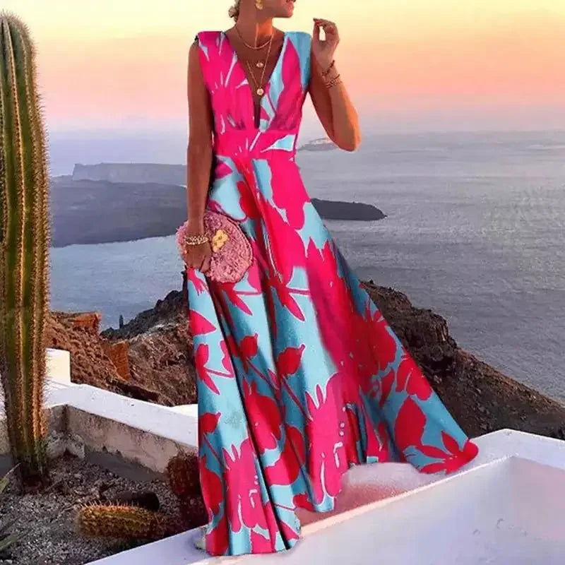 Lynor™ | Elegante Vestido Floral Sin Mangas en Estilo Chic Francés