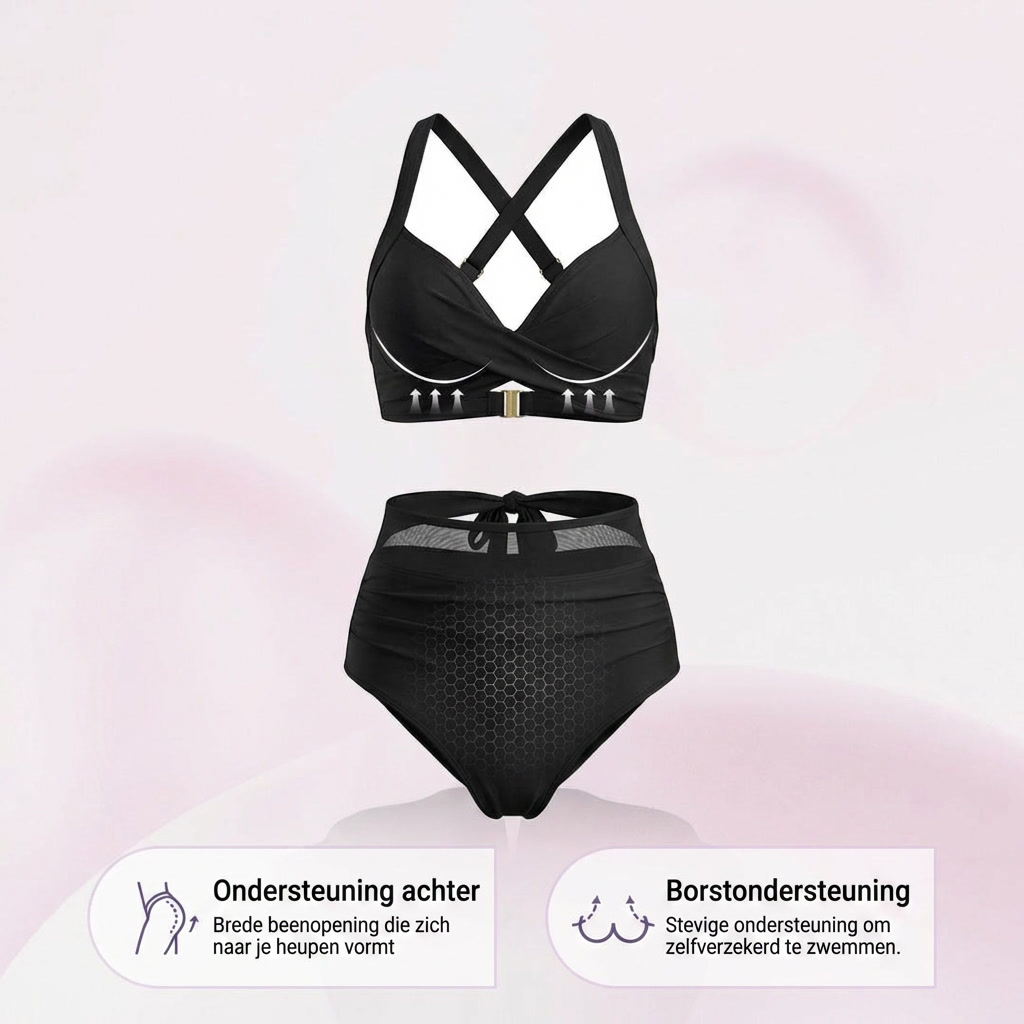 Sabine | Bikini de Control de Barriga de 2 en 1 con Cintura Alta