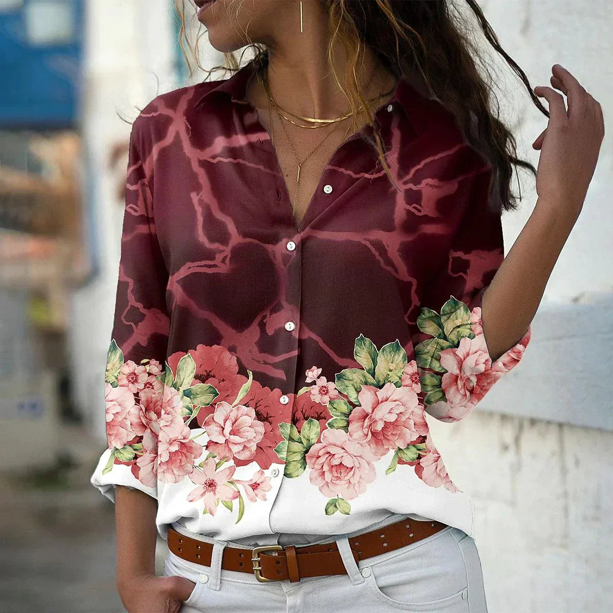 GEERTJE I BLUSA MODERNA CON ESTAMPADO