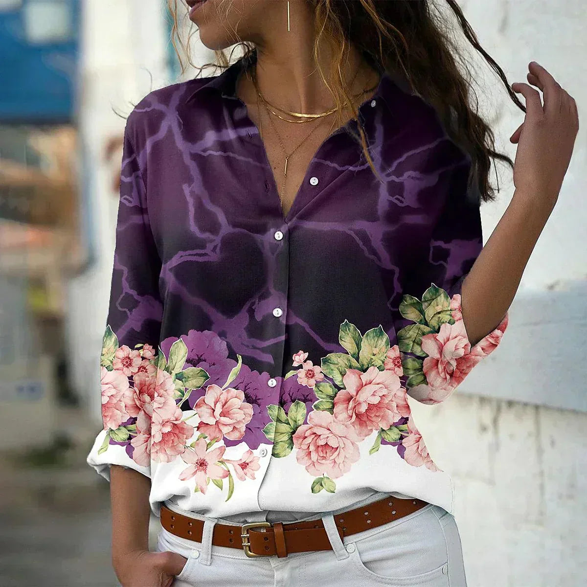 GEERTJE I BLUSA MODERNA CON ESTAMPADO