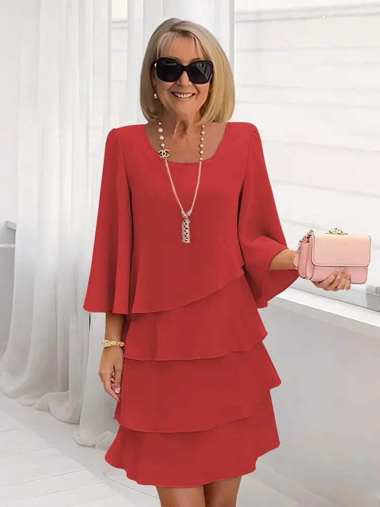 Catherine • Vestido con Volantes de Confort Elegante