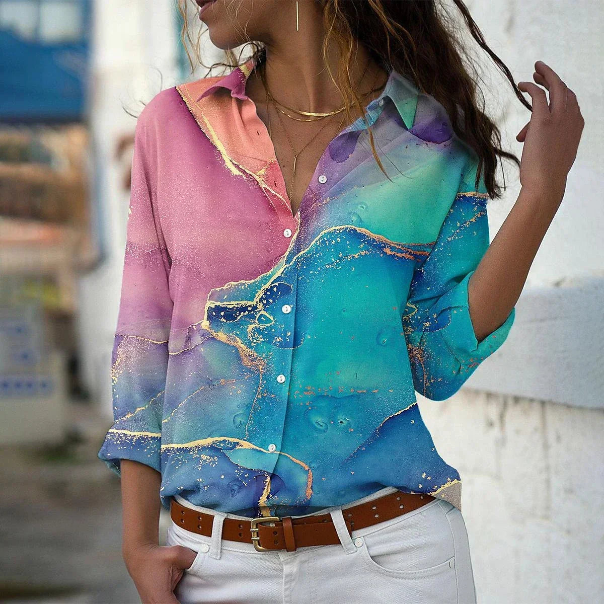 GEERTJE I BLUSA MODERNA CON ESTAMPADO