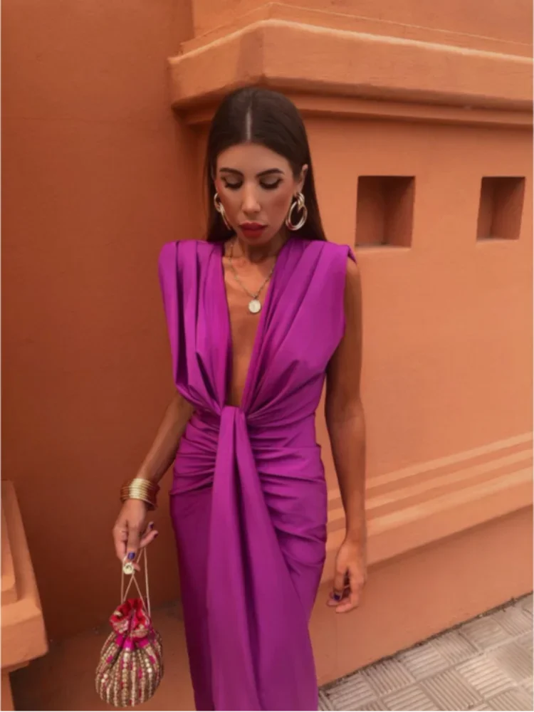 Selena - Vestido Drapeado Ardiente