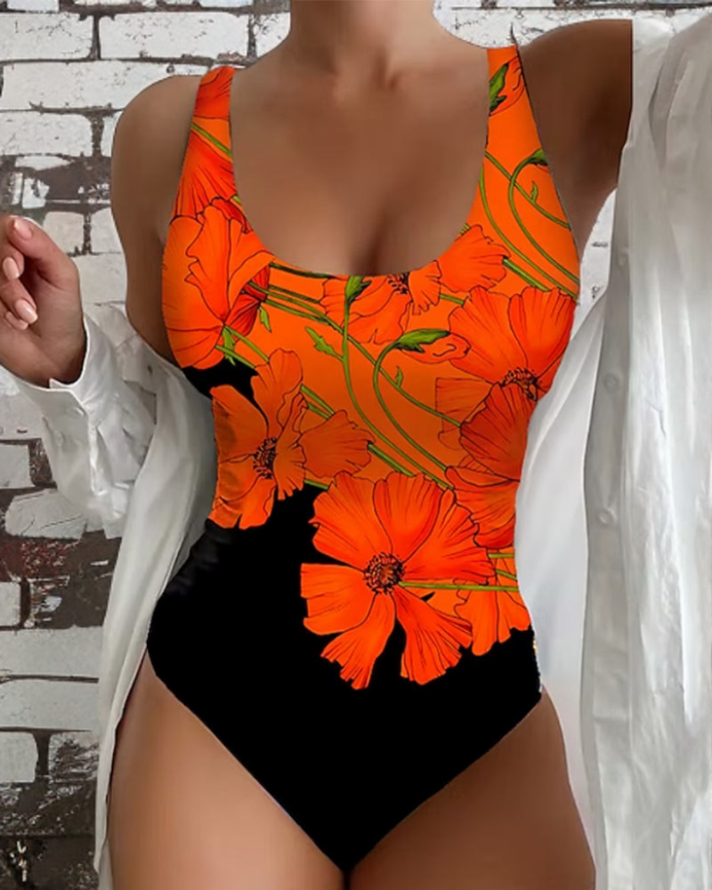 Lucy - Elegante Traje de Baño Entero con Estampado Floral