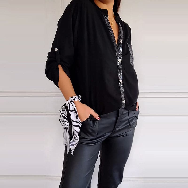Marina™ — Top elegante con detalles brillantes
