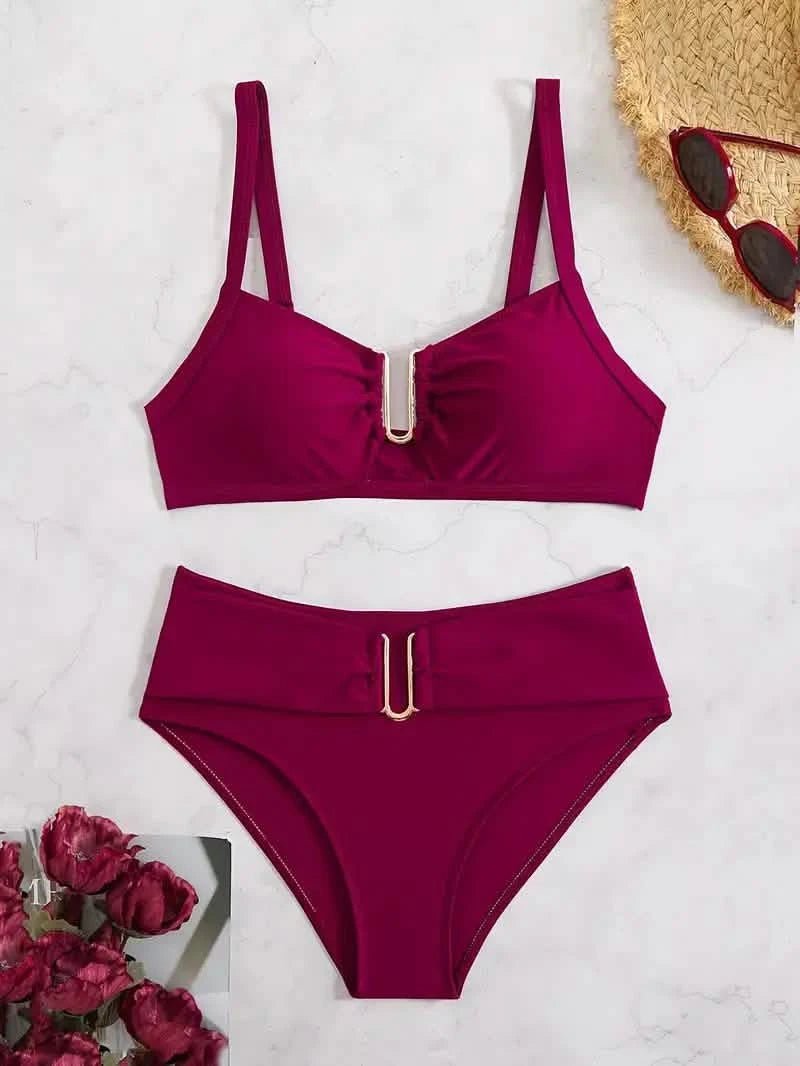 Anne | Bikini con Detalle en U Dorado