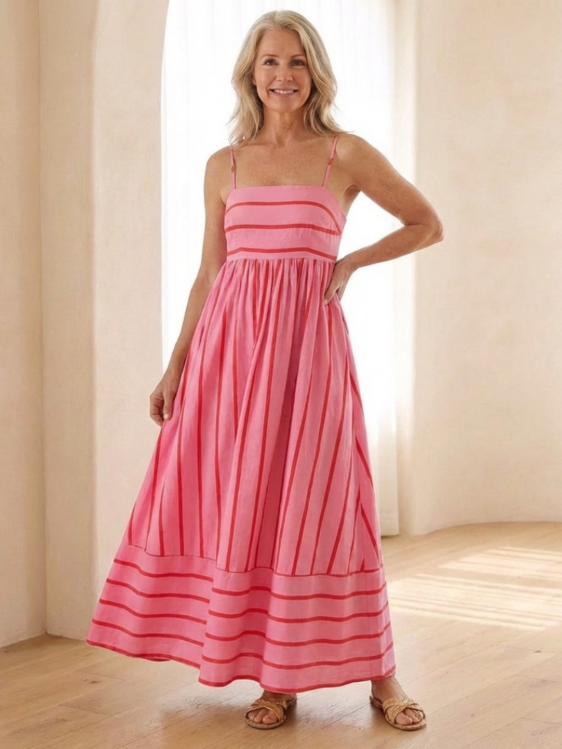 Oceane | Vestido Maxí de Tirantes de Espagueti con Cintura Recogida