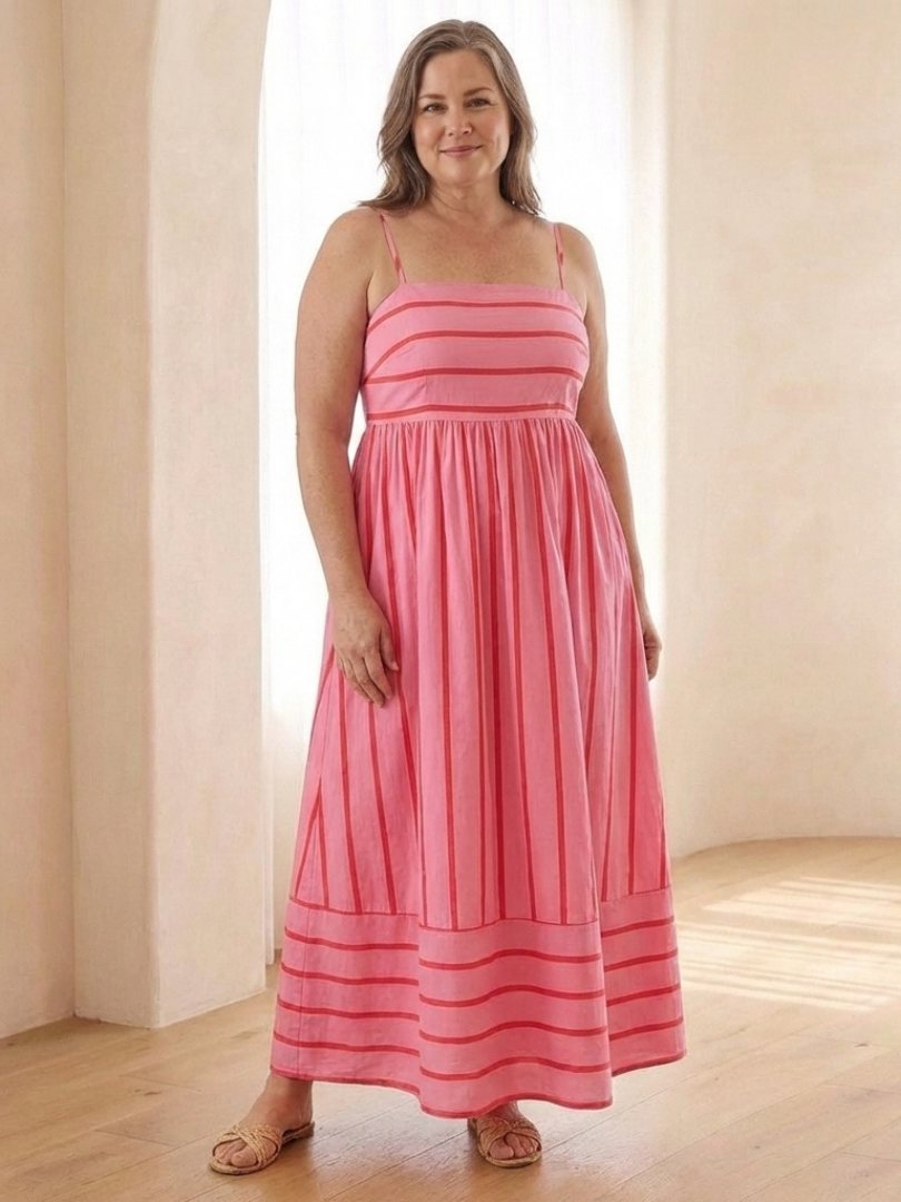 Oceane | Vestido Maxí de Tirantes de Espagueti con Cintura Recogida