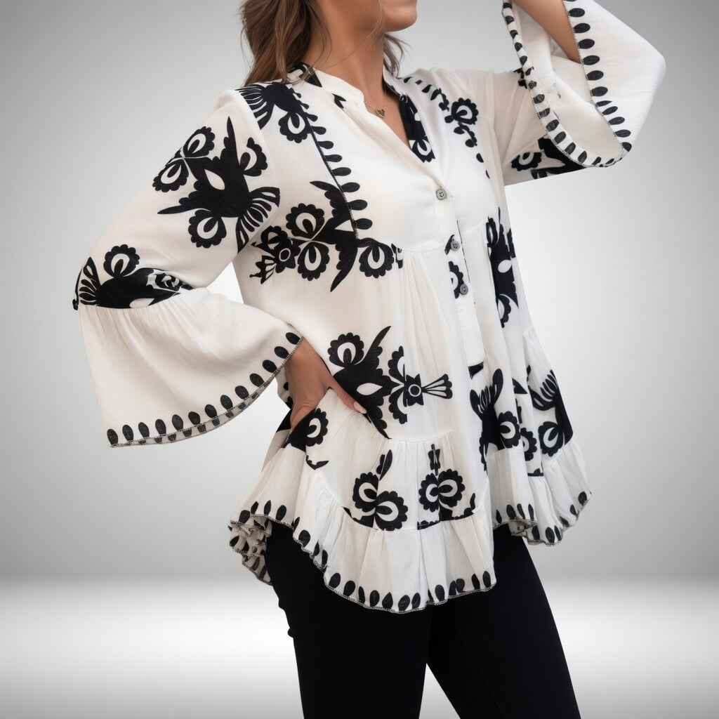 Théodeline™ – Blusa bordada bohemia, feminidad deslumbrante