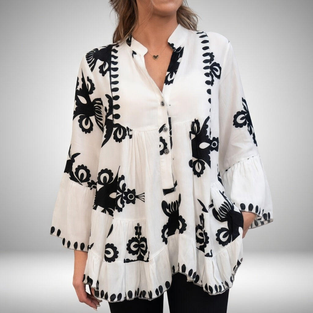 Théodeline™ – Blusa bordada bohemia, feminidad deslumbrante