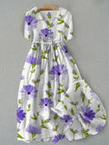 Amélie | Elegante vestido de flores lavanda