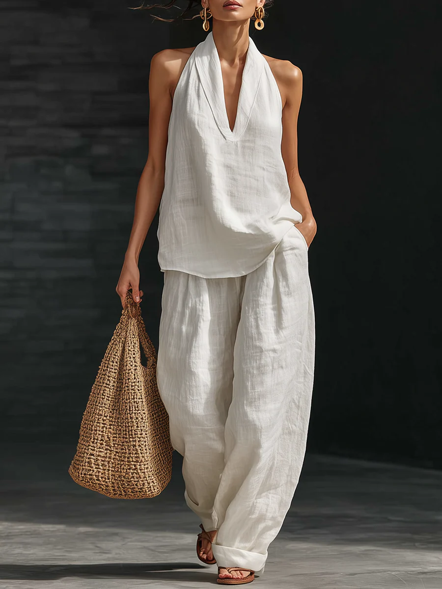 Zoë™ || Conjunto sin mangas con pantalón amplio