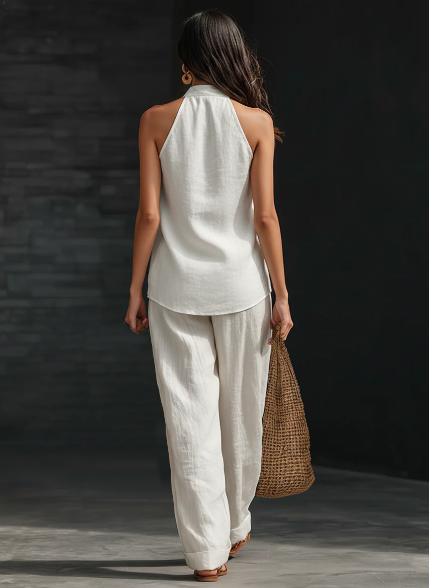Zoë™ || Conjunto sin mangas con pantalón amplio