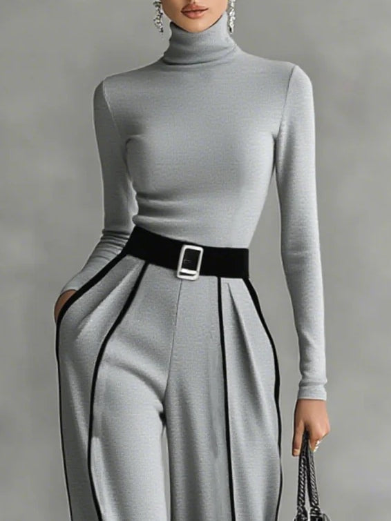 Vera™ || Elegante conjunto con detalle en contraste